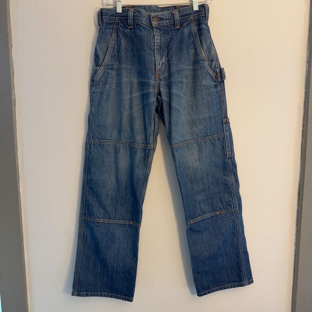 Vintage Patagonia Double Knee Jeans Made in USA Blue Denim Carpenter Mens 27x29